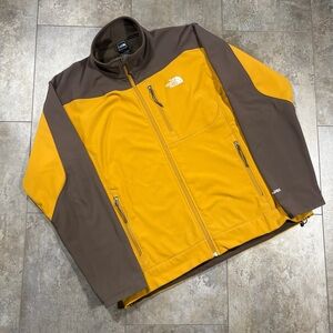 The North Face Apex Bionic Softshell Yellow & Brown Gorpcore Mens Hiking Jacket